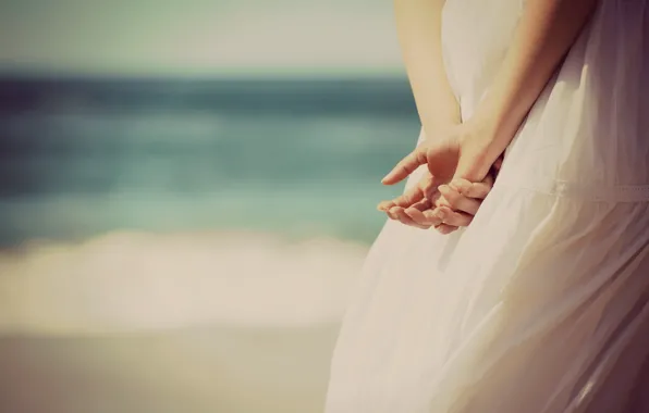 Picture girl, background, Wallpaper, white, mood, hands, dress, widescreen, full screen, HD wallpapers