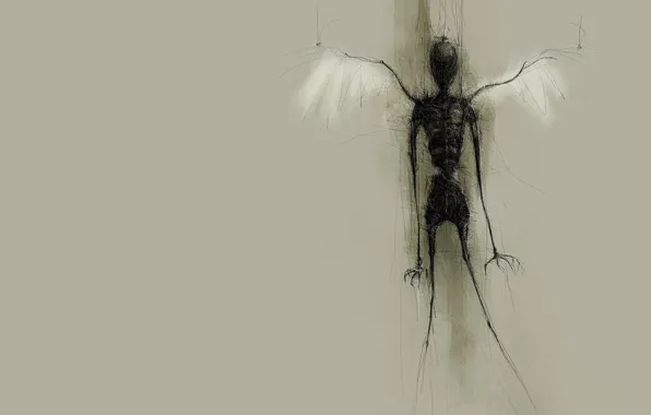Picture figure, wings, strokes, skeleton