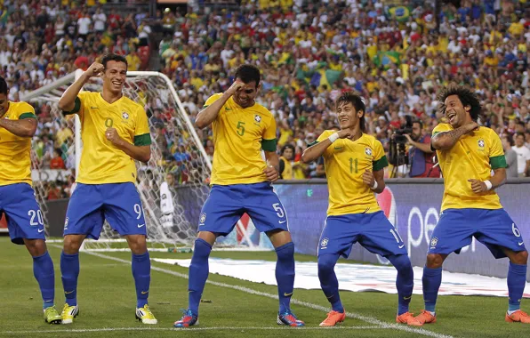 Picture team, football, soccer, Brazil