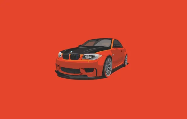 Picture BMW, Orange, Car, Minimalistic