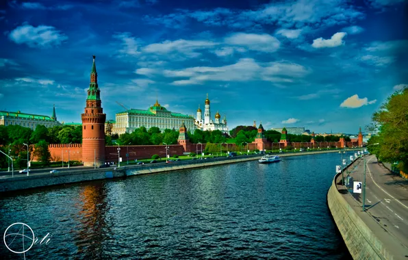 Picture river, Moscow, the Kremlin