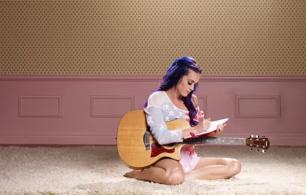 Picture girl, music, guitar, singer, celebrity, katy perry, Katy Perry, diary