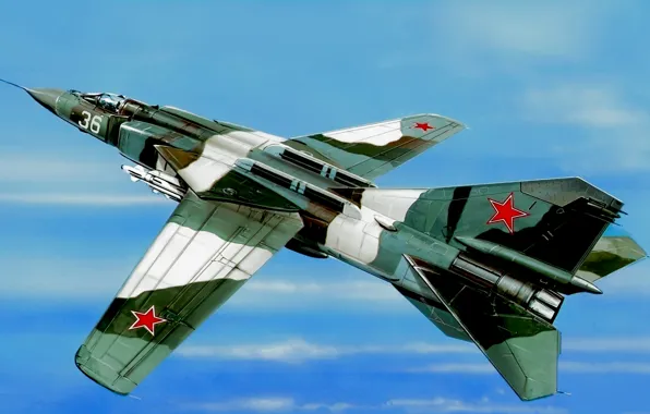Picture war, art, painting, aviation, jet, Mikoyan-Gurevich MiG-23