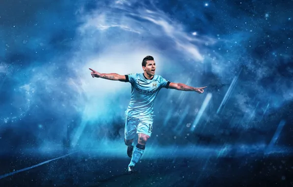Picture wallpaper, sport, football, player, Sergio Aguero, Manchester City