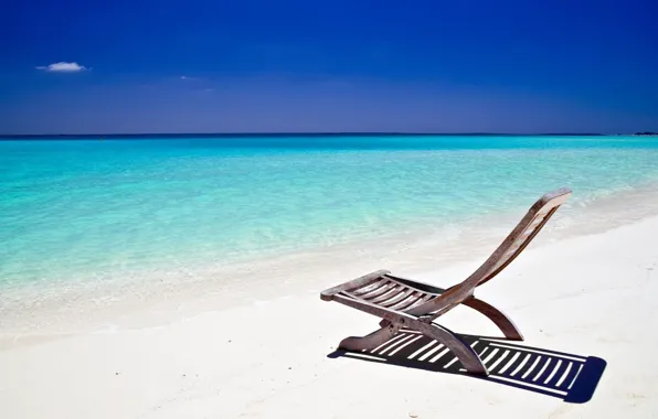 Picture sand, beach, the sky, the ocean, shore, chaise, Cote d'azur