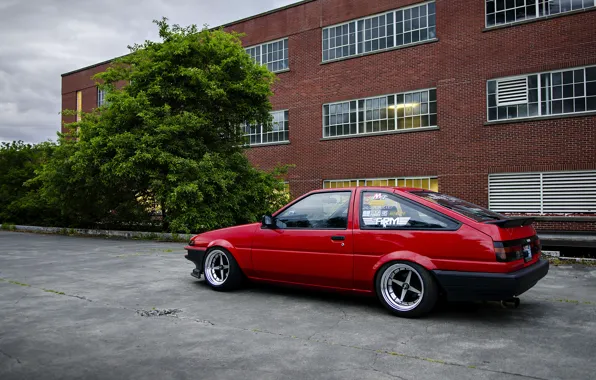 Picture red, Toyota, Toyota, AE86, stance, Corolla, JDM, Corolla