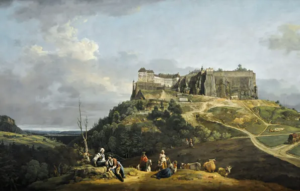 Picture picture, painting, painting, Bernardo Bellotto, The Fortress of Konigstein