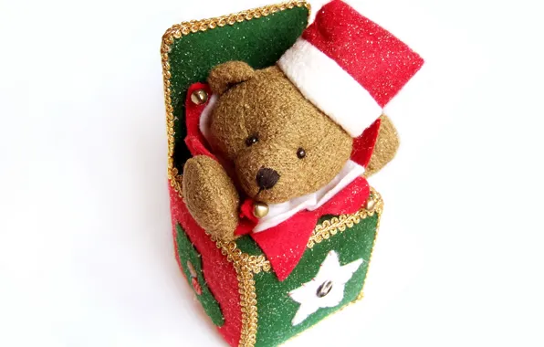 Picture red, green, holiday, gift, toy, new year, bear, new year, merry christmas, holiday