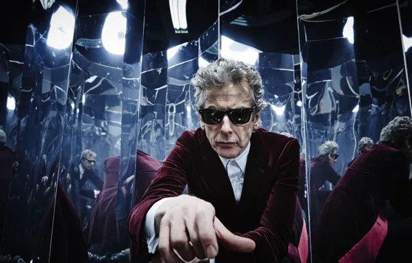 Picture reflection, hand, glasses, actor, male, jacket, Doctor Who, Doctor Who, Peter Capaldi, Peter Capaldi, The …