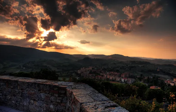 Picture sunset, Italy, Italy, Tuscany, Toscana