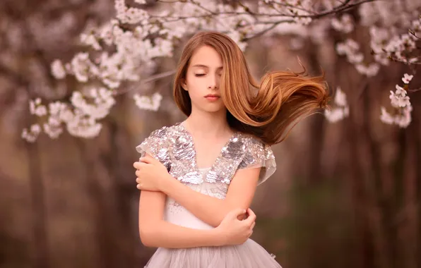 Picture background, spring, dress, girl