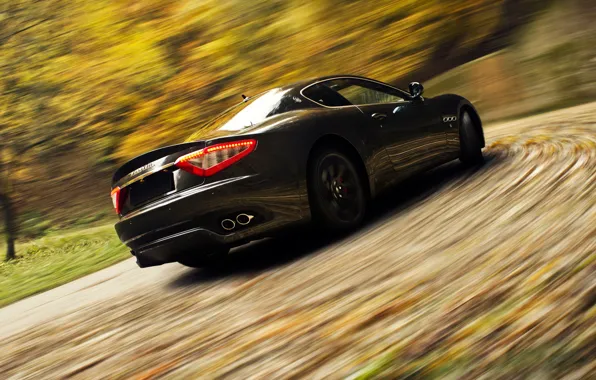 Picture road, Maserati, speed, blur, sports car, GranTurismo