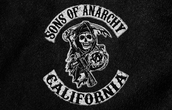 Picture death, skull, braid, Logo, Sons of Anarchy, Sons of anarchy