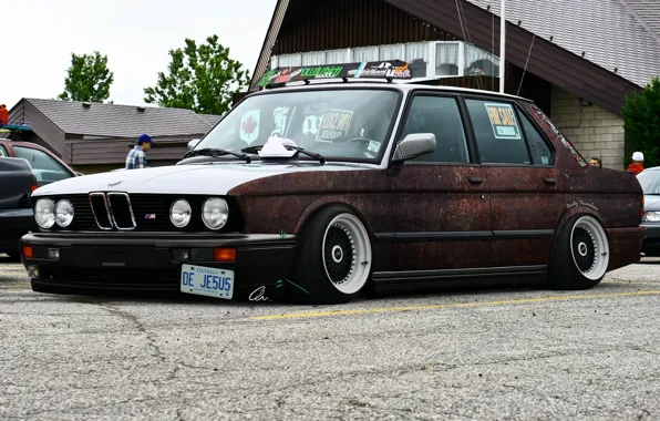 Picture BMW, rust, Parking, low, stance works, old auto