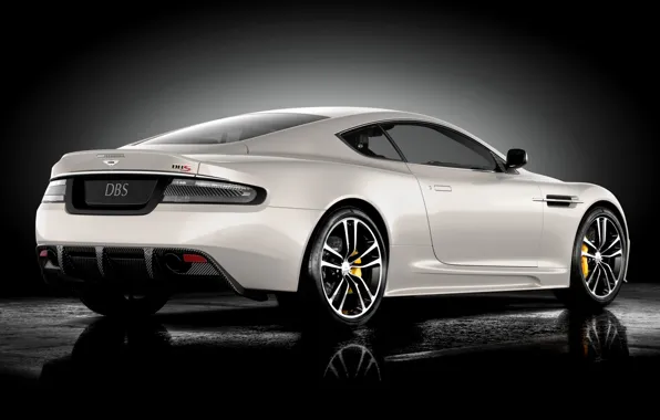 Picture white, reflection, Aston Martin, DBS, supercar, twilight, rear view, Ultimate, Aston Martin, spec.version, DBS