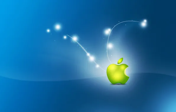 Picture background, apple, Apple, sparks, green
