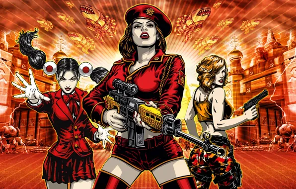 Picture girls, rifle, Red alert 3