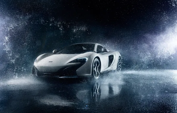 Picture McLaren, Frozen, Front, Water, White, Supercar, 650S, Ligth