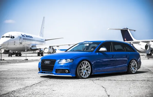Picture Audi, Aircraft, Blue, Airport, AUDI, Drives, Deep Concave
