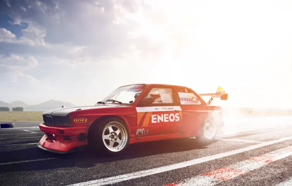 Picture red, BMW, BMW, turbo, red, tuning, The 3 series, turbo, E30. drift