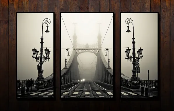 Picture bridge, retro, photo, fragment
