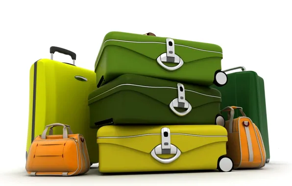 Picture color, suitcase, bag, journey, Luggage