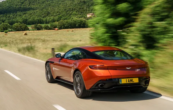 Picture car, auto, Aston Martin, speed, rear view, road, beautiful, speed, DB11