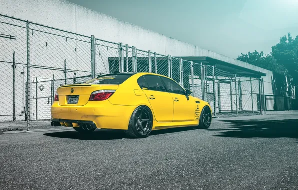 Picture yellow, tuning, bmw, BMW, drives, yellow, e60