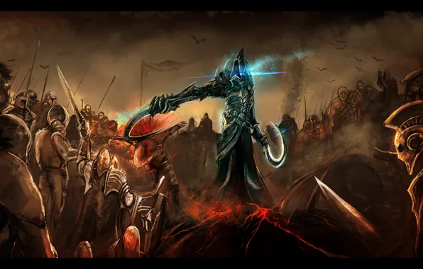 Picture Diablo 3, army, fight, Malthael