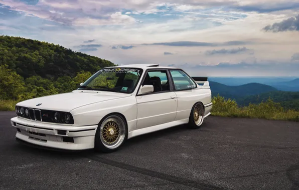 Picture mountains, bmw, classic, classic, bbs, e30, stens, stence, blank