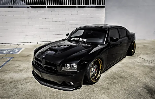 Picture black, tuning, black, Dodge, dodge, tuning, charger, the charger