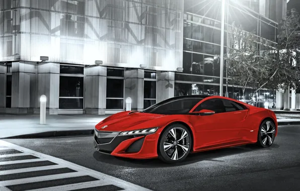 Picture Red, Honda, Car, Acura, NSX, 2014