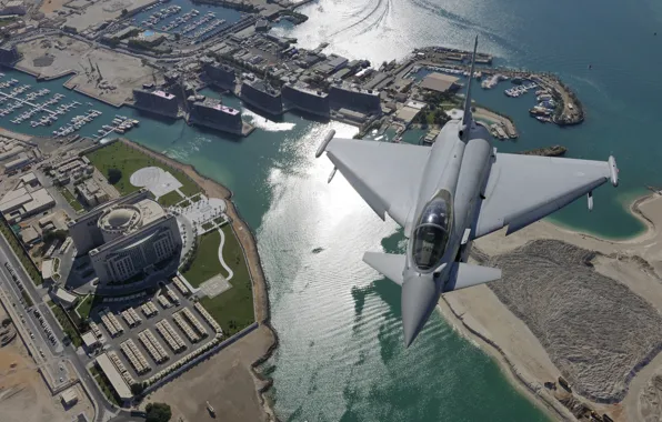 Picture flight, the city, fighter, Dubai, generation, multipurpose, Eurofighter Typhoon, fourth