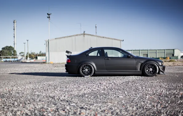 Picture black, tuning, BMW, BMW, profile, black, E46