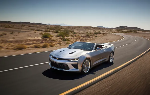 Picture car, Chevrolet, Camaro, in motion, Convertible