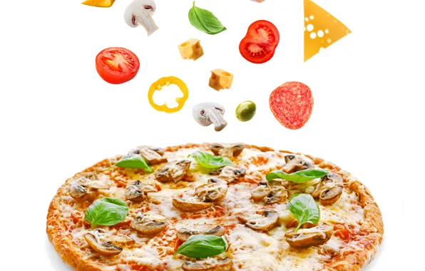 Picture White background, Food, Pizza, Fast food