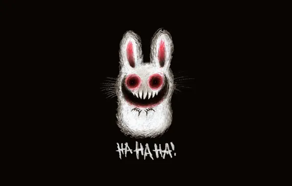 Picture figure, hare, laughter, teeth, ominous rabbit