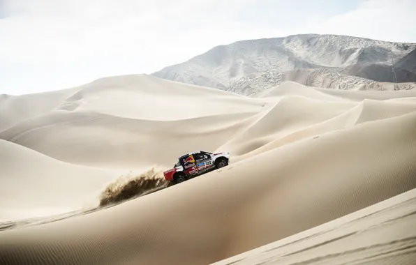 Picture Sand, Auto, Machine, Day, Toyota, Rally, Dakar, SUV, Side view, Dune
