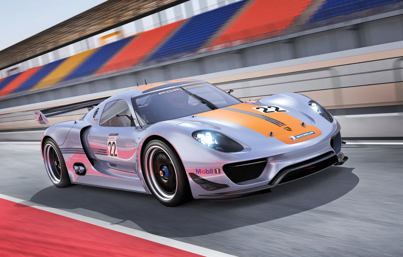 Photo wallpaper Concept, speed, track, Porsche, Porsche, 918, RSR