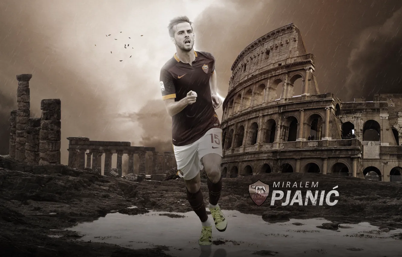 Wallpaper wallpaper, sport, football, player, AS Roma, Miralem Pjanic images  for desktop, section спорт - download