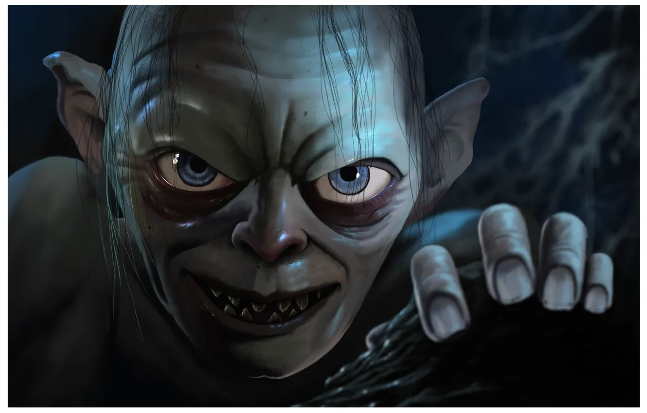 Wallpaper eyes, face, art, lord of the rings, gollum, Sméagol images for  desktop, section фильмы - download