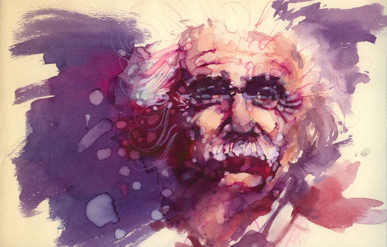 Wallpaper face, Albert Einstein, Albert Einstein, physicist, scientist  images for desktop, section живопись - download