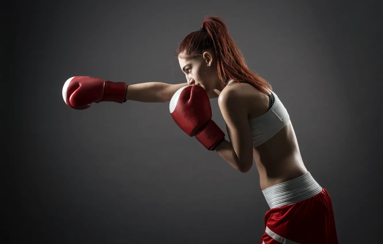 Wallpaper woman, punch, boxing, gloves images for desktop, section спорт -  download