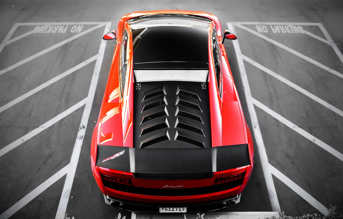 Photo wallpaper red, Lamborghini, red, Gallardo, parking, Lamborghini, Super Trofeo Stradale, LP570-4, Gallardo