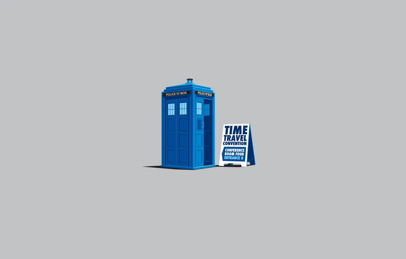 Wallpaper art, grey background, Doctor Who, Doctor Who, The TARDIS, TARDIS  images for desktop, section минимализм - download
