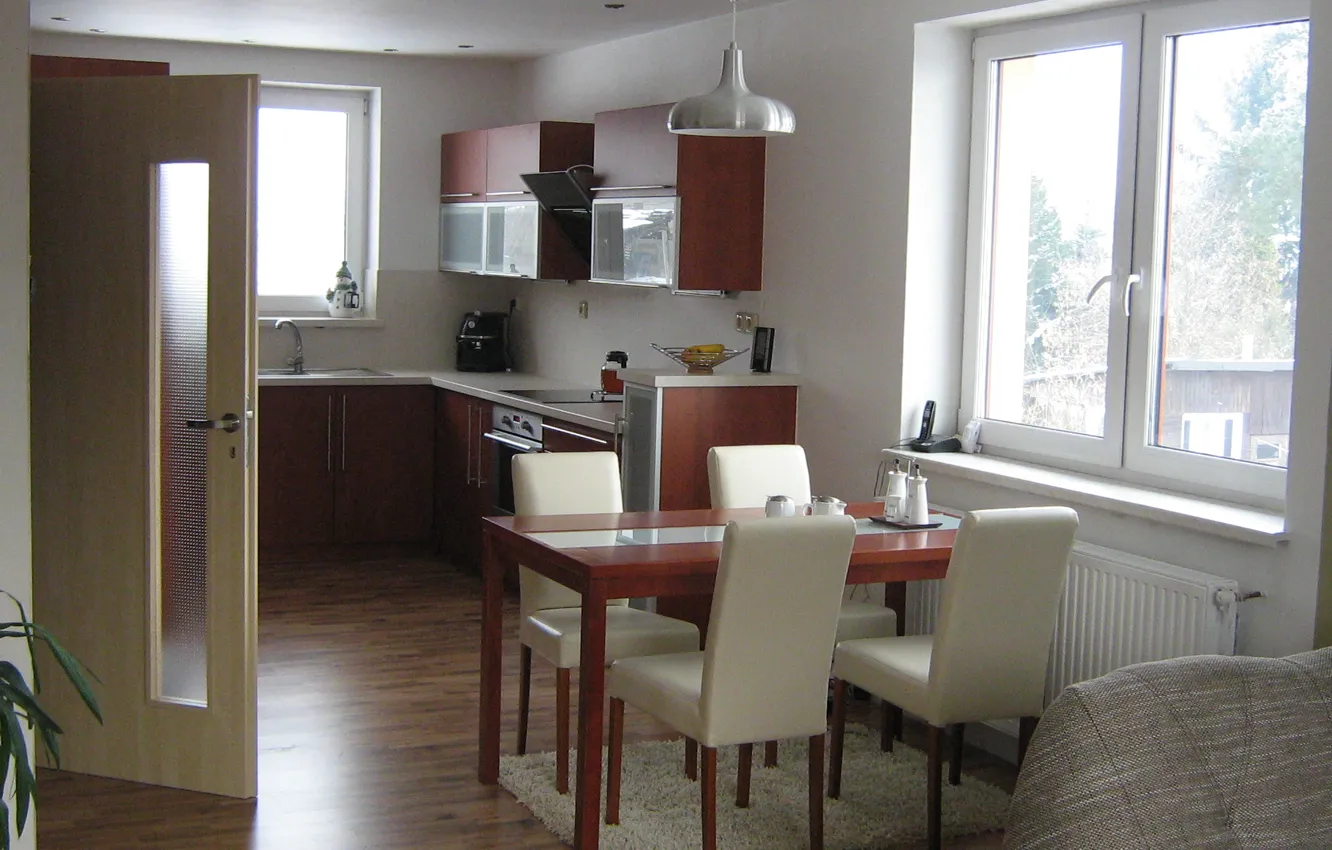 Photo wallpaper design, house, style, room, interior, kitchen, cottage, obyvak