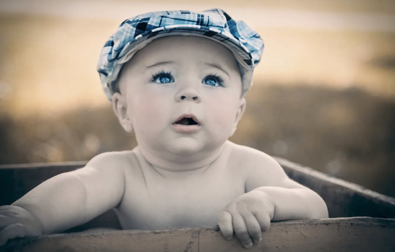 Wallpaper boy, baby, cap, blue eyes images for desktop, section настроения  - download