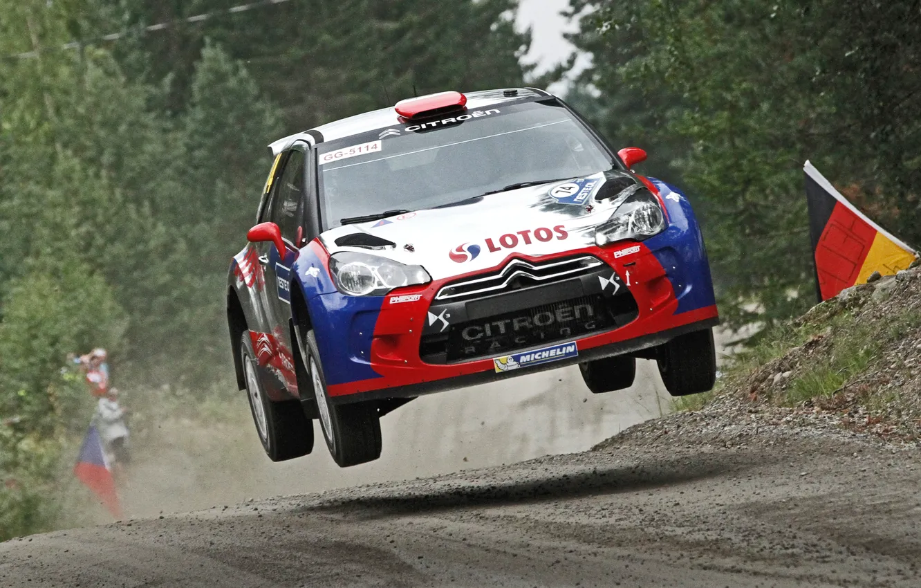 Photo wallpaper Jump, Citroen, DS3, Rally, Kubica, WRC2