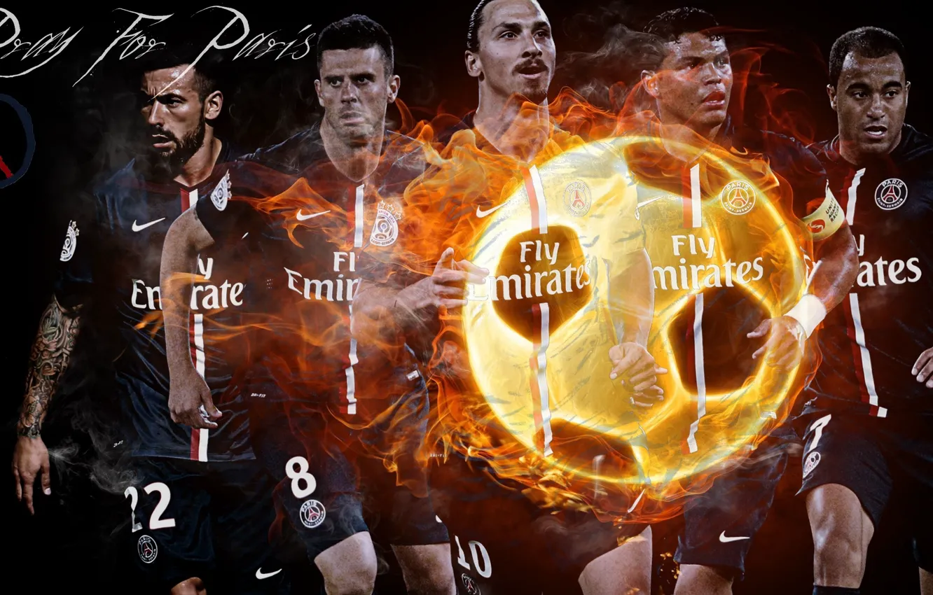 Wallpaper wallpaper, sport, team, football, ball, Paris Saint-Germain,  players images for desktop, section спорт - download