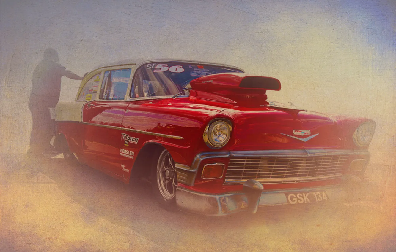 Photo wallpaper retro, texture, Chevrolet, Bel Air, Chevrolet Bel Air